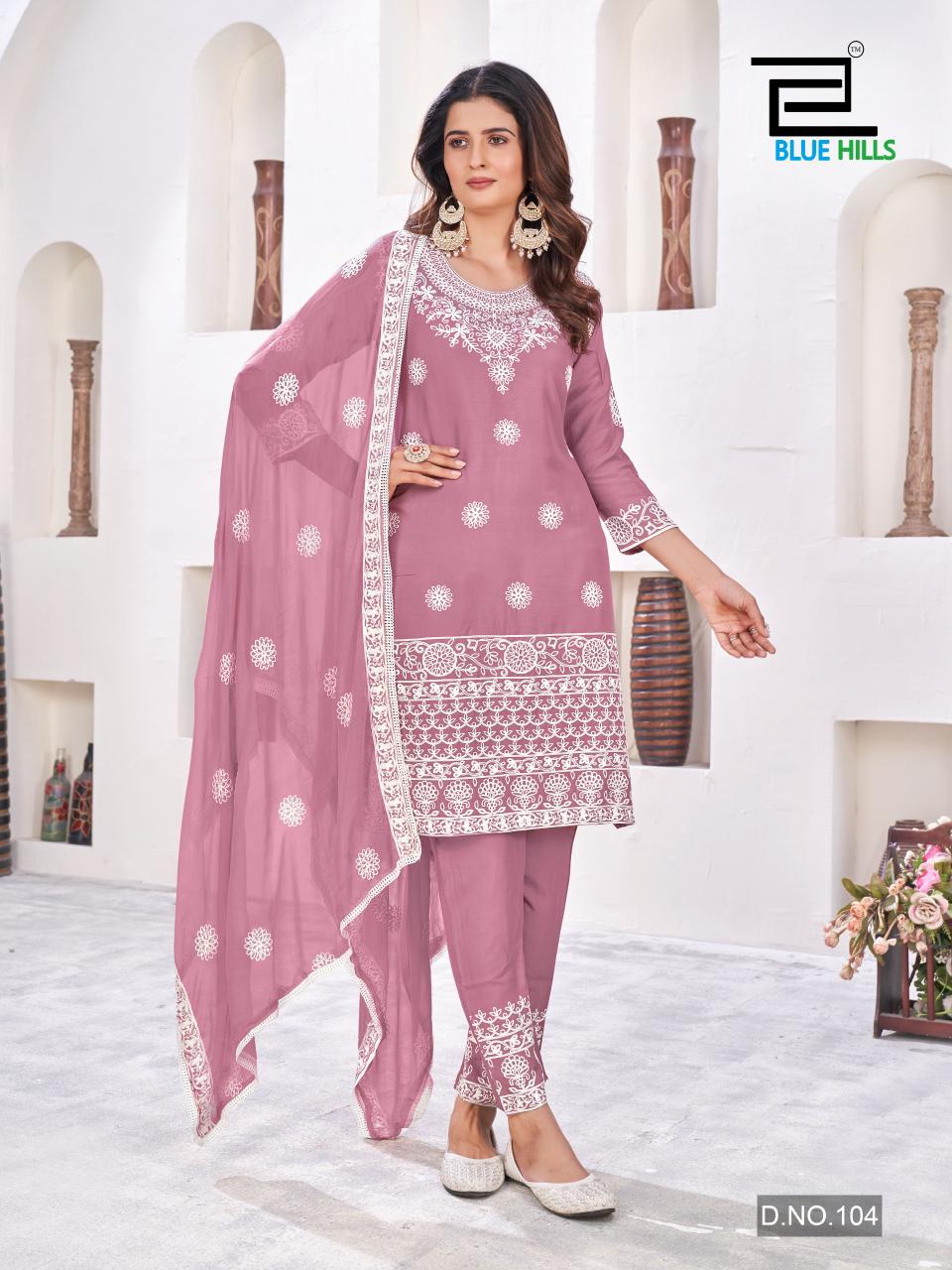 Heenaz By Blue Hills Designer Rayon Embroidery Kurti With Bottom Dupatta Wholesale Market
